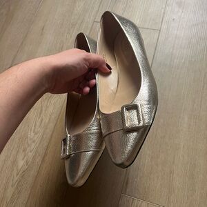 Tod's Metallic Flats with Buckle